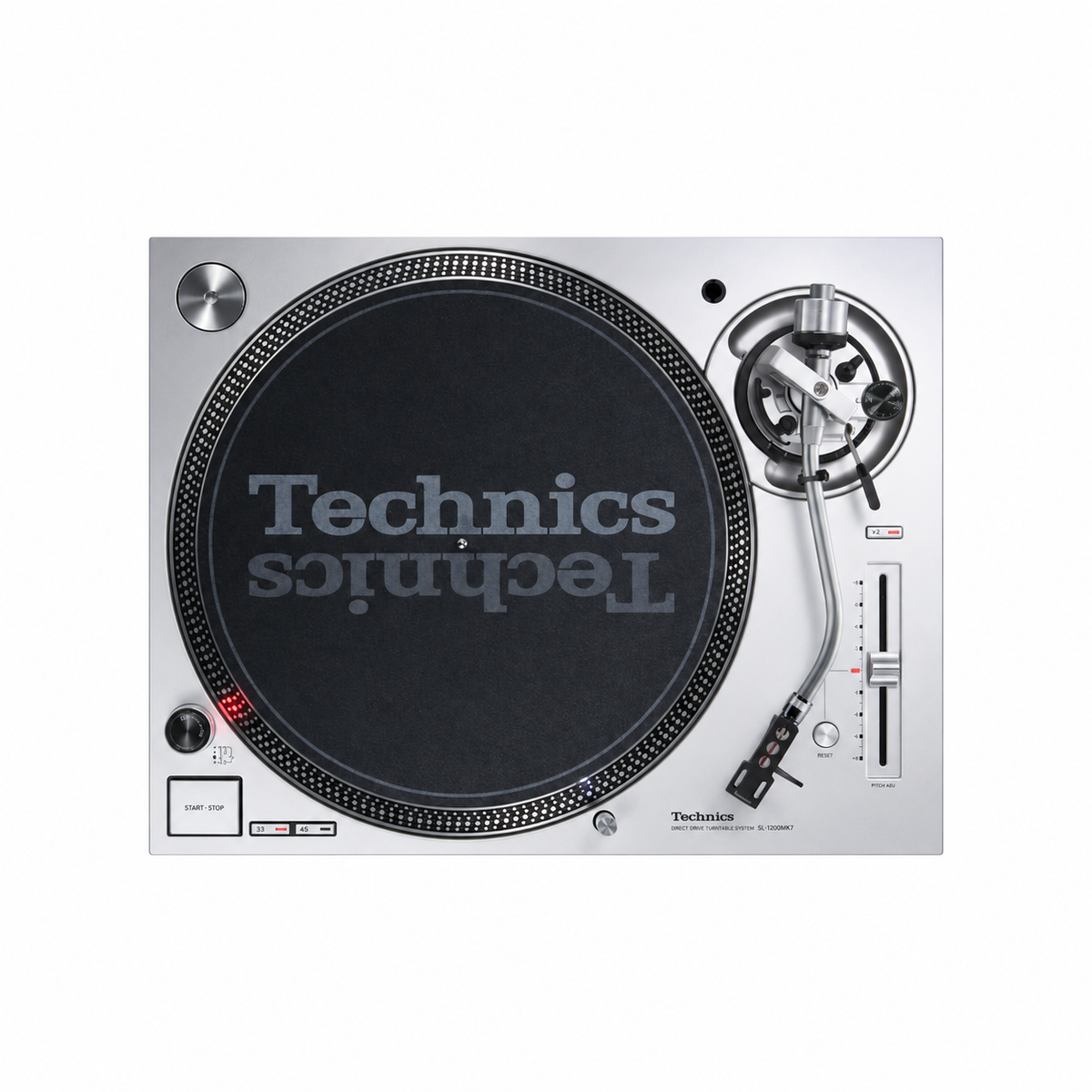 Technics SL-1200MK7 DJ patefonas, vaizdas iš viršaus