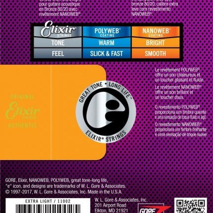 ELIXIR 11002 ACOUSTIC NANOWEB EXTRA LIGHT Stygos