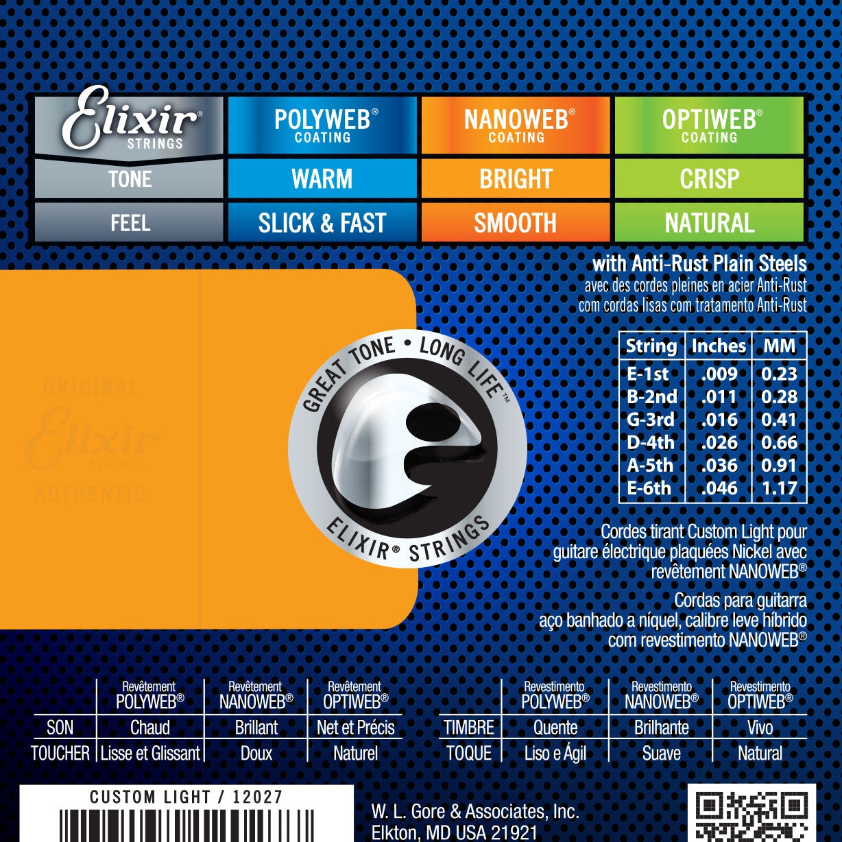 ELIXIR 12027 ELECTRIC NANOWEB CUSTOM LIGHT Stygos