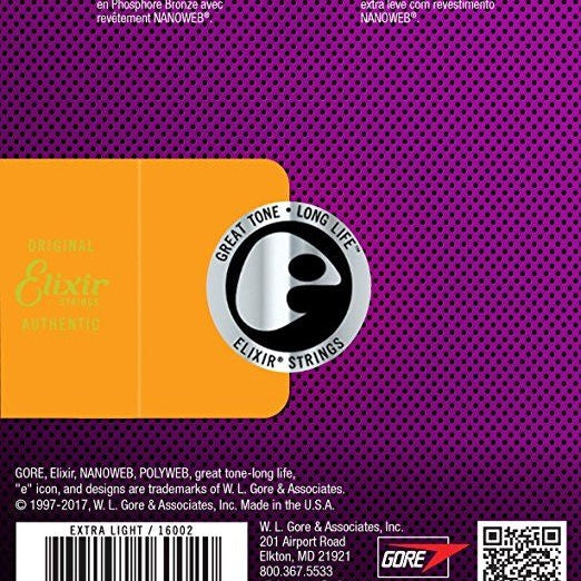 ELIXIR 16002 ACOUSTIC NANOWEB PHOSPHOR BRONZE EXTRA LIGHT Stygos