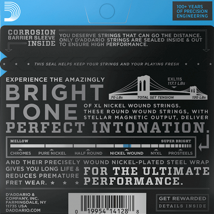 D'ADDARIO EXL115 .011-.049 Stygos elektrinei gitarai