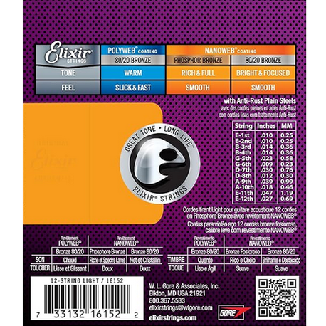 ELIXIR 16152 ACOUSTIC 12-STR 10-47 Stygos