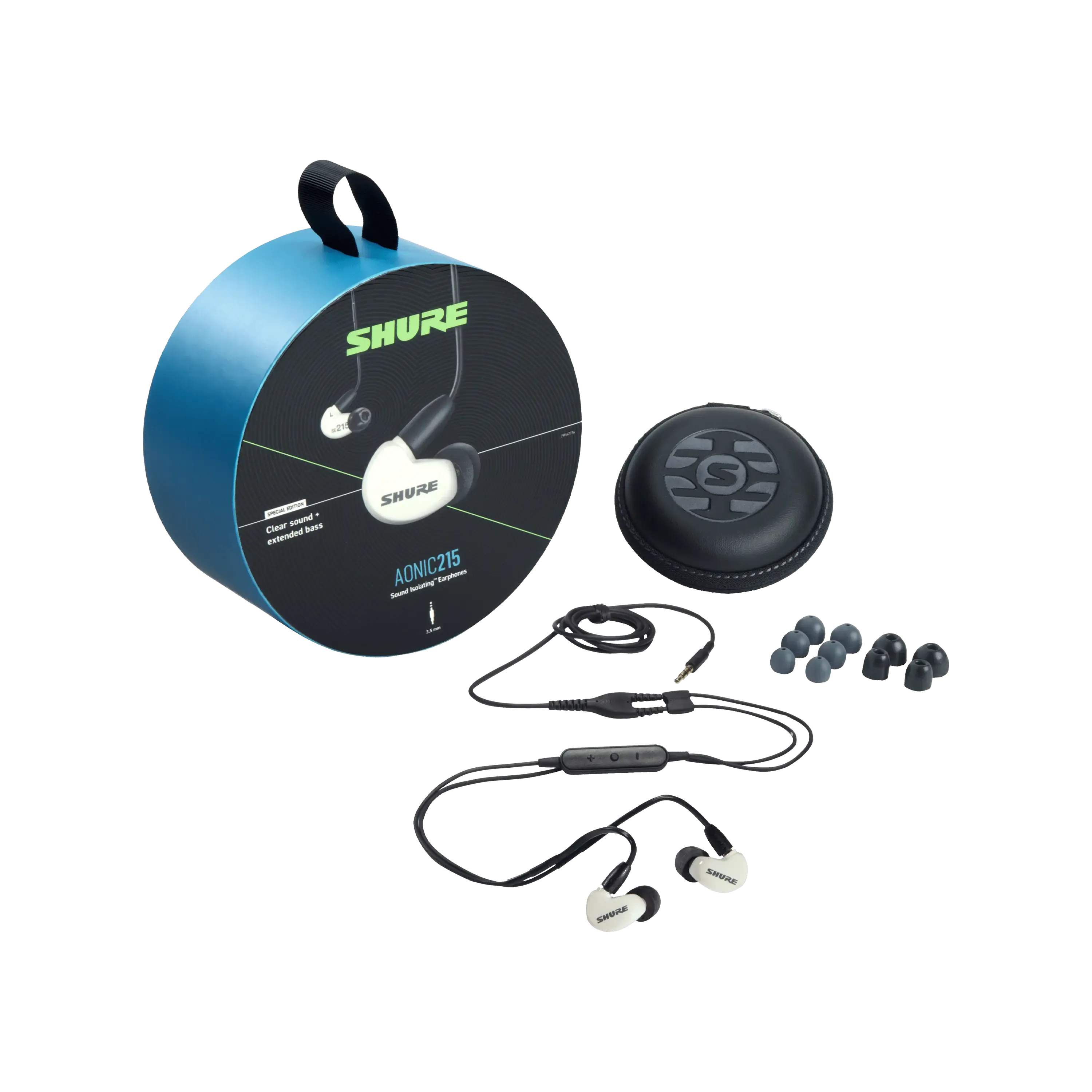 Shure Aonic 215 wired (SE215DYBL+UNI-EFS ) ausinės, mėlynos