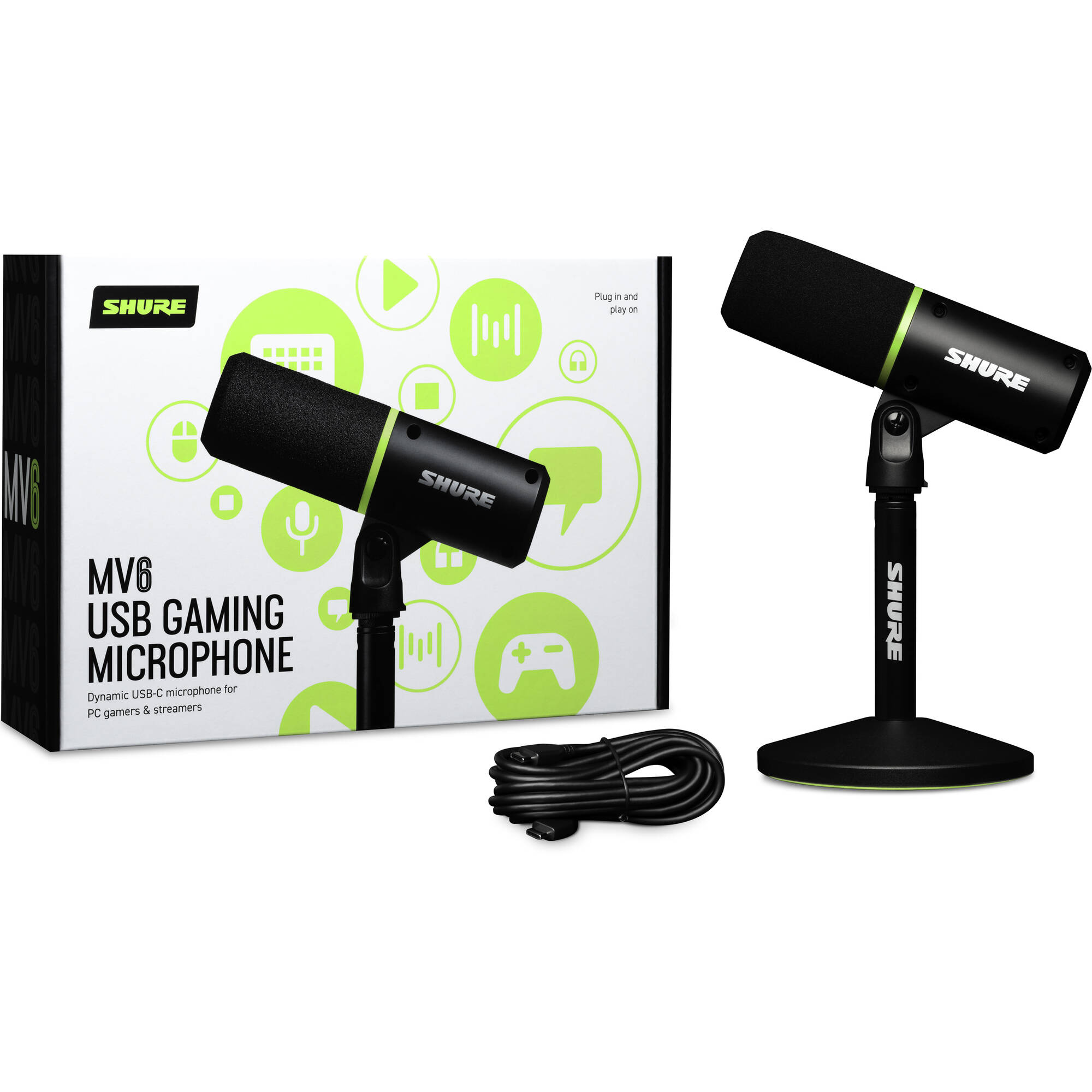 ヘッドホン SHURE MV6 USB Gaming Microphone Shure MV6 mikrofonas – STAGE IQ