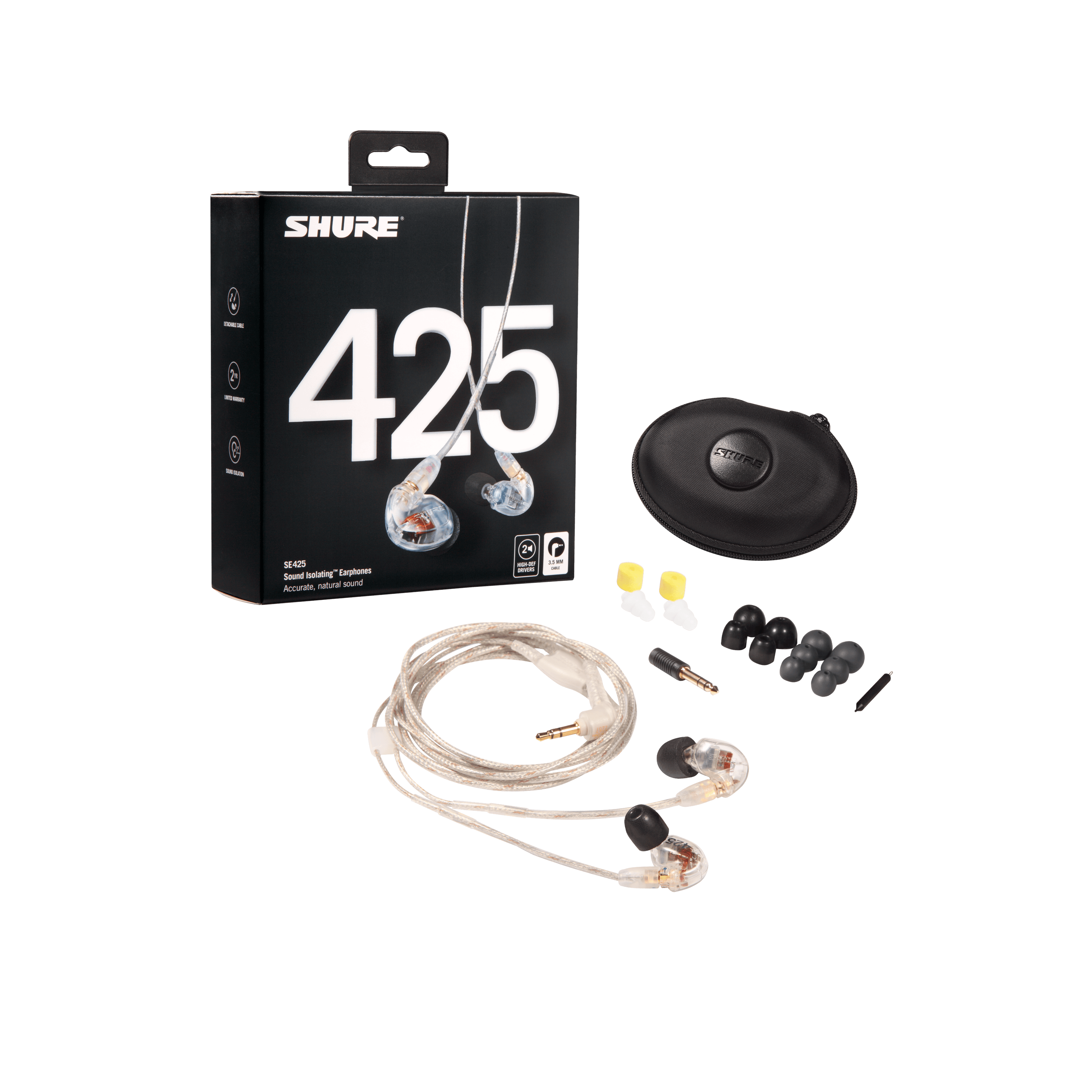 Shure SE425-CL-EFS ausinės skaidrios