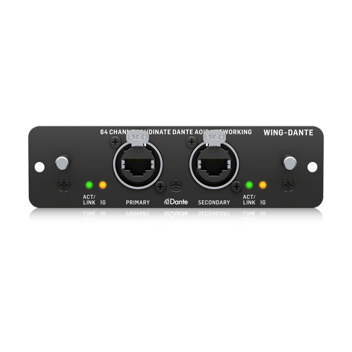 Behringer WING-DANTE Network Card, front connector panel