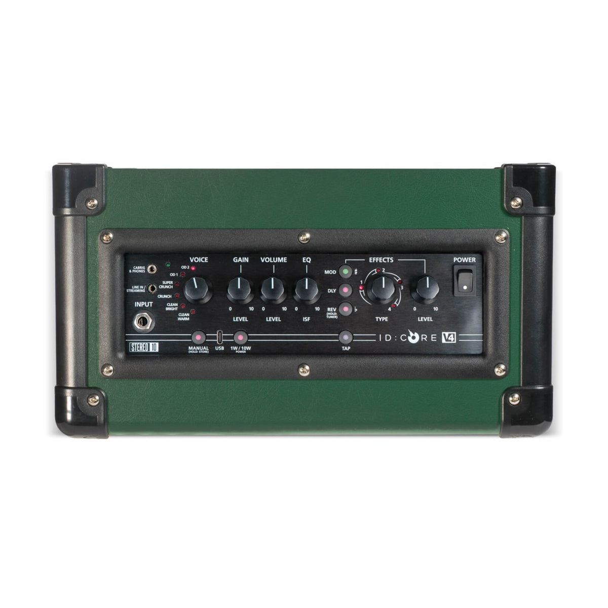 Blackstar ID:CORE V4 Stereo 10 Guitar Amplifier British Racing Green, top control panel