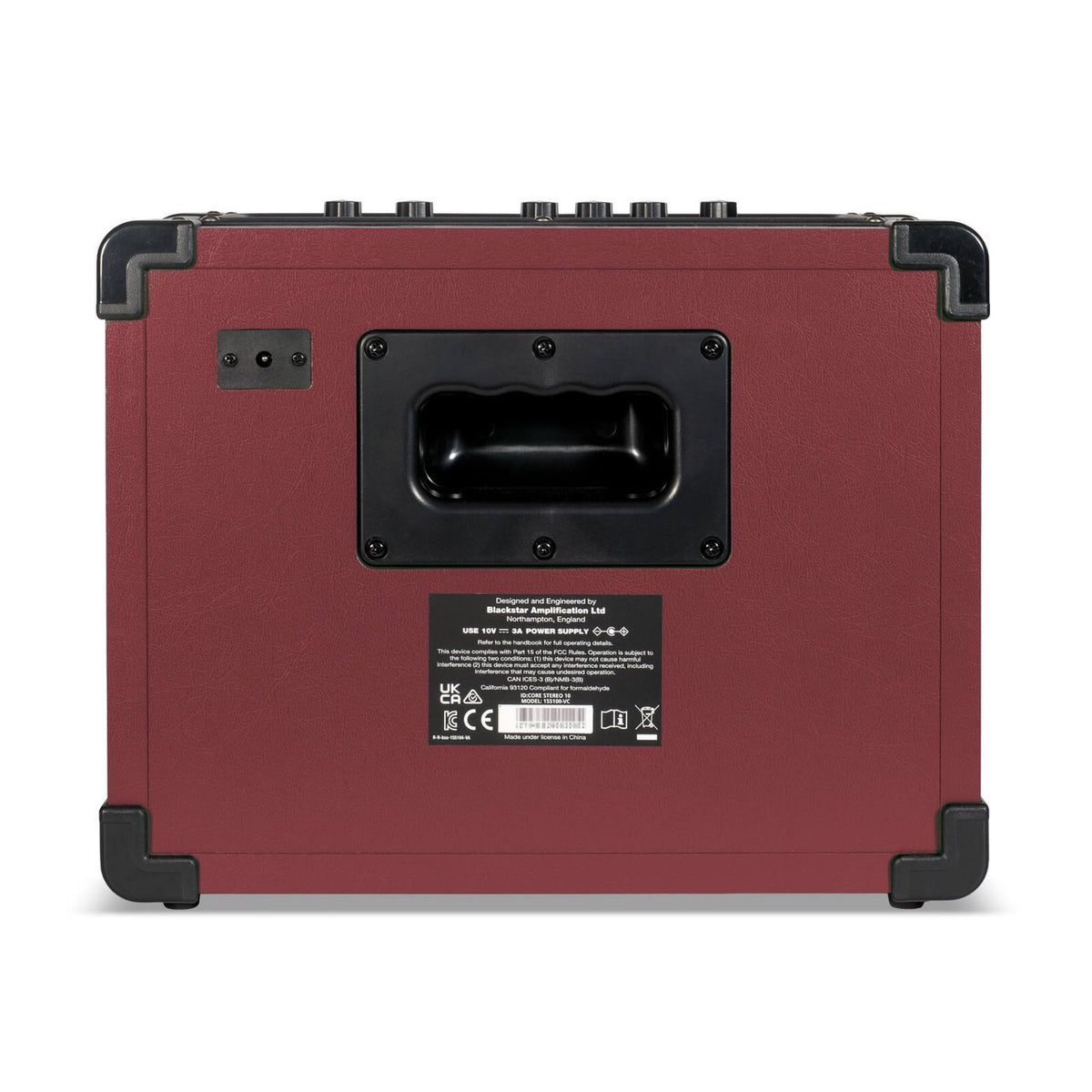 Blackstar ID:CORE V4 Stereo 10 Guitar Amplifier Oxblood, rear panel and power connection