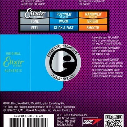 ELIXIR 11025 ACOUSTIC NANOWEB CUSTOM LIGHT Stygos