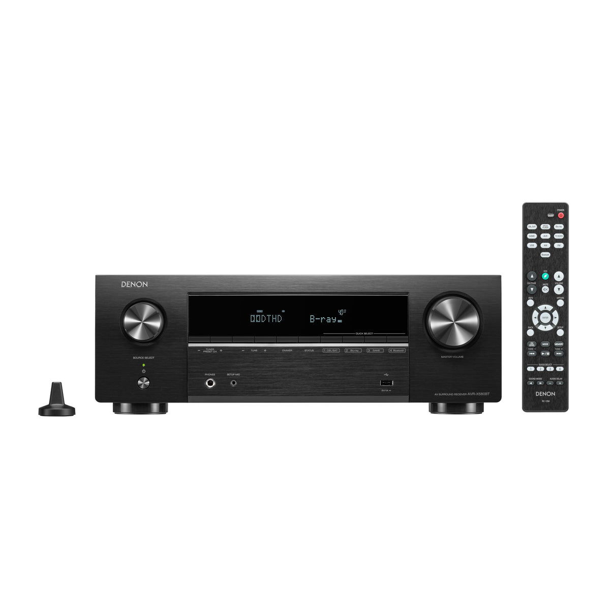 Denon AVR-X580BT Black AV receiver with RC-1254 remote and antenna