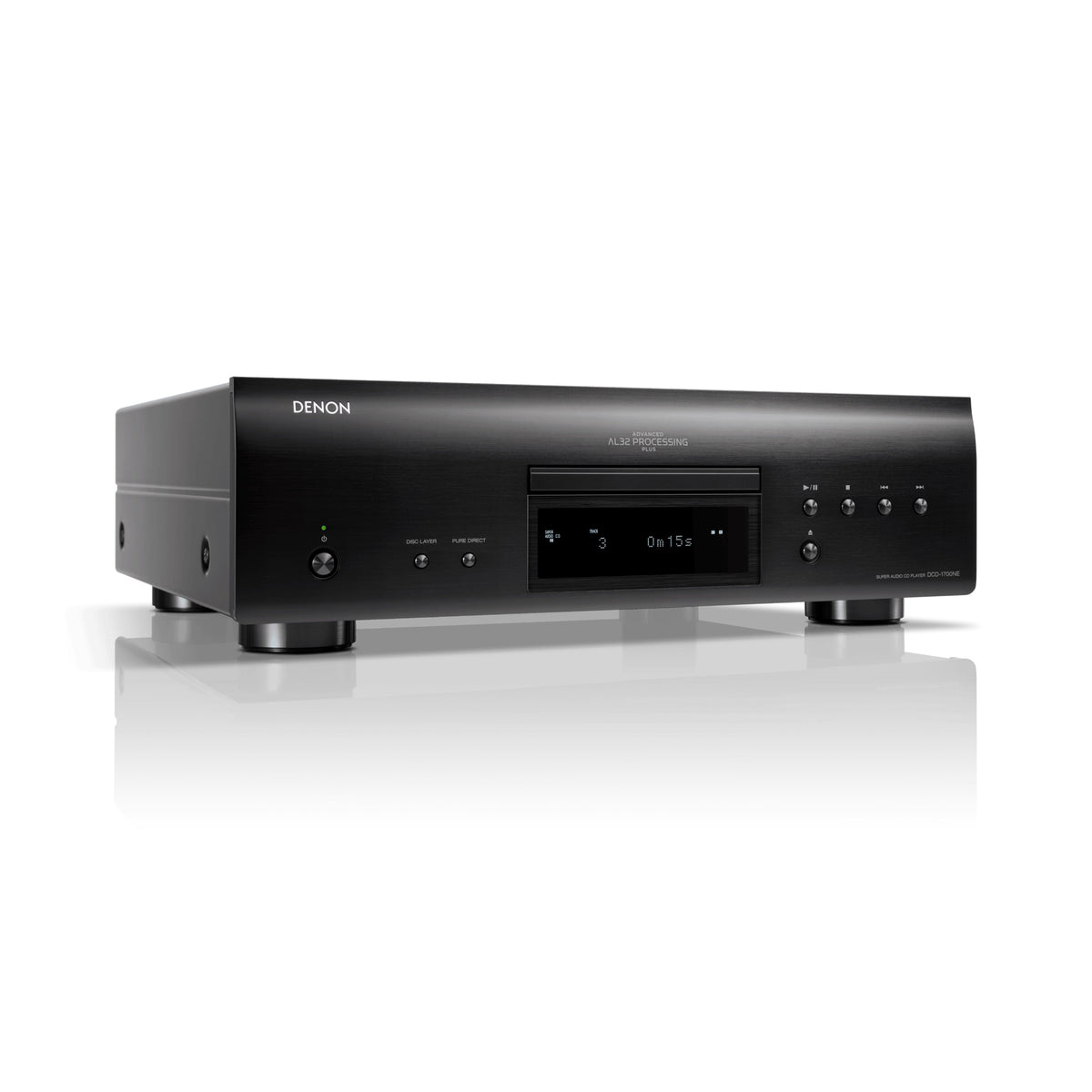 Denon DCD-1700NE Black CD/SACD player, angled view