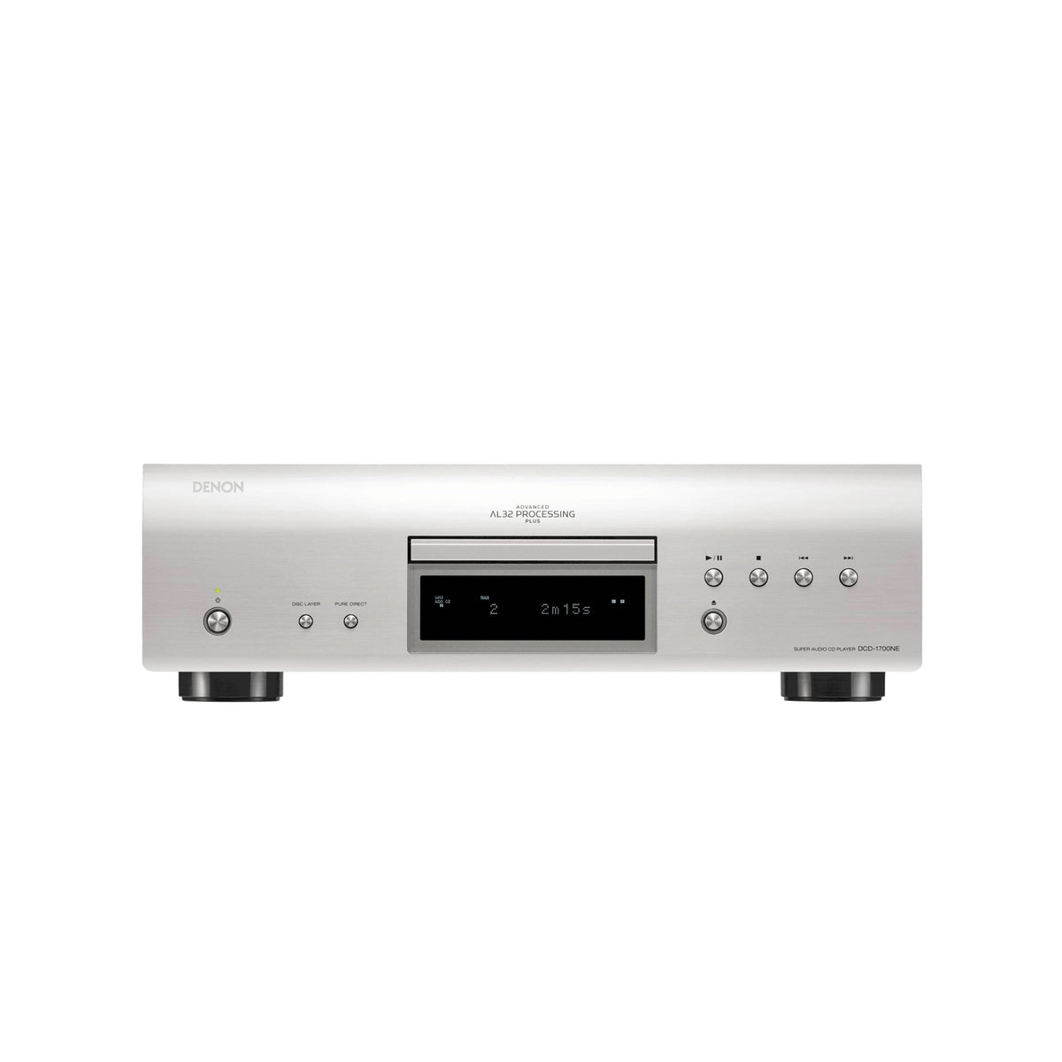Denon DCD-1700NE Silver CD/SACD player, front view