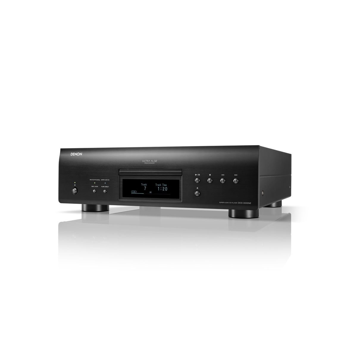 Denon DCD-3000NE CD/SACD player: black player, right angled view