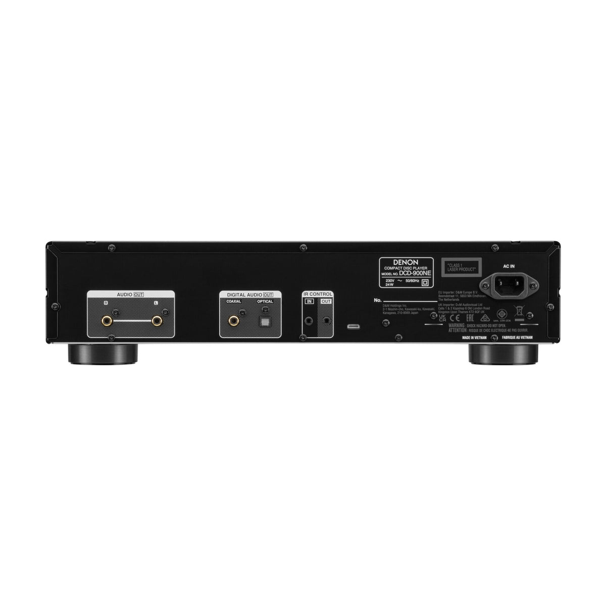 Denon DCD-900NE Black CD player showing rear audio connections