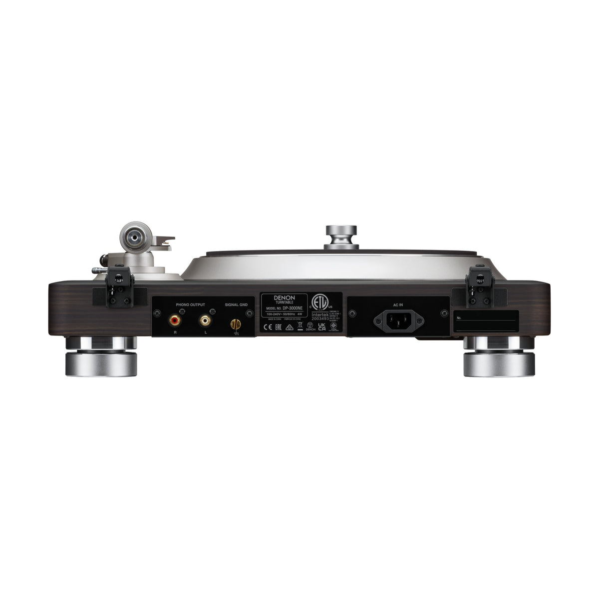 Denon DP-3000NE tamsaus medžio apdailos patefonas, galinės jungtys