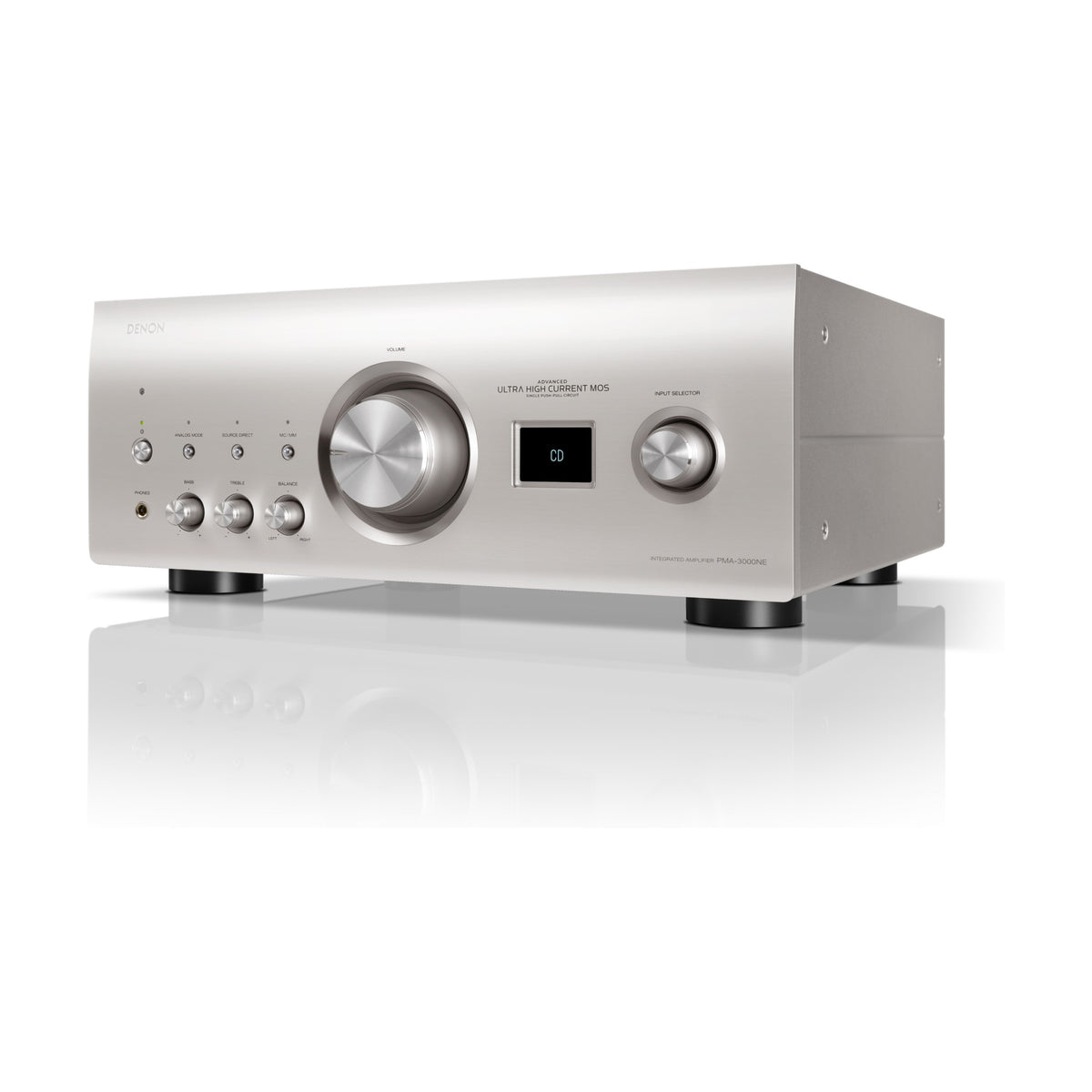 Denon PMA-3000NE Premium Silver integrated amplifier, opposite angled view