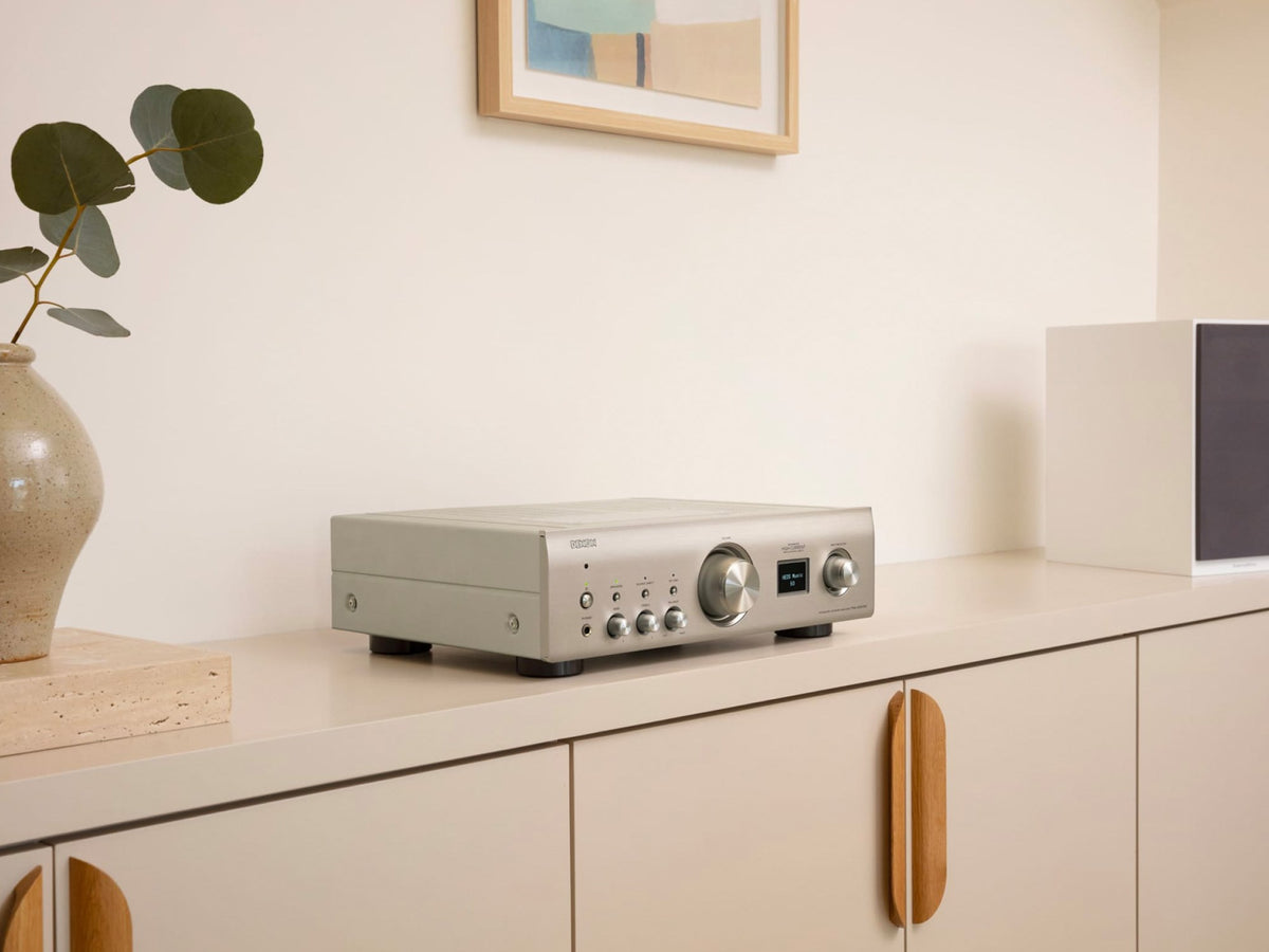 Denon PMA-900HNE Premium Silver network integrated amplifier, in a home stereo system