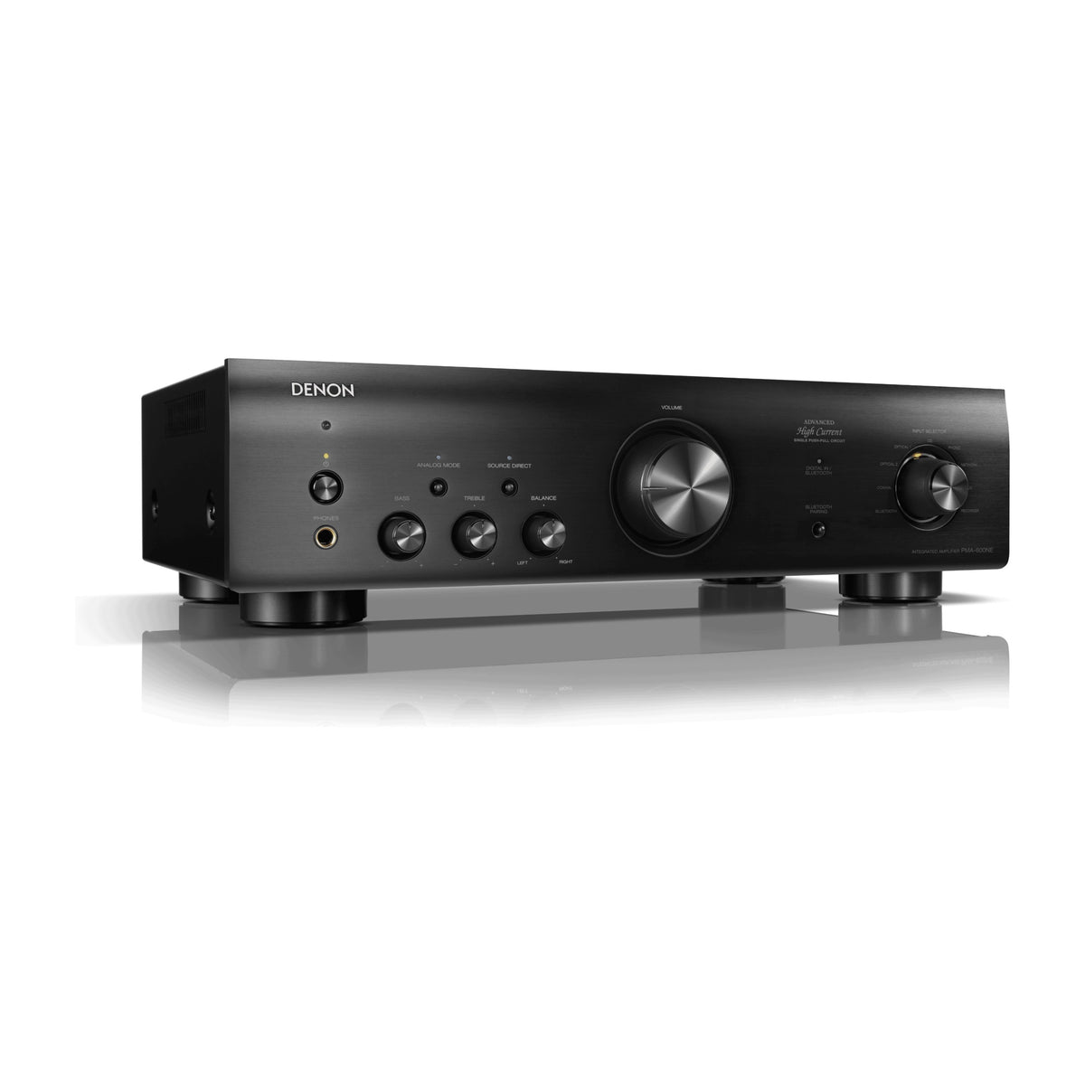Denon PMA-600NE Black integrated amplifier from the front and left side