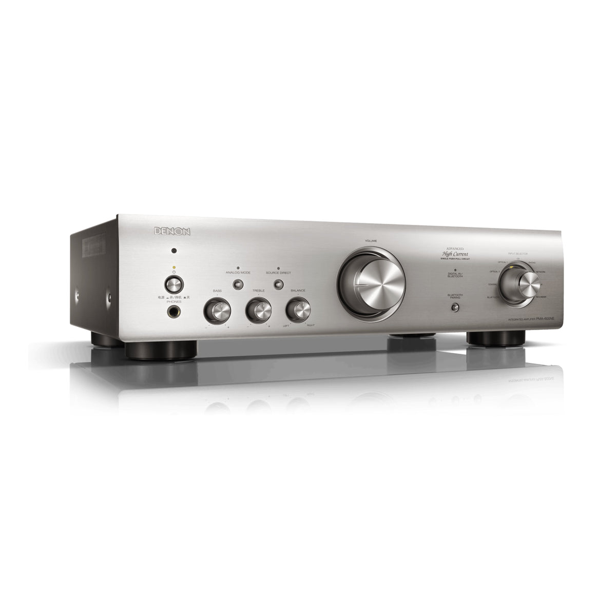 Denon PMA-600NE Premium Silver amplifier from the left side