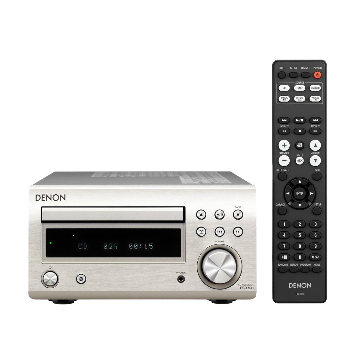 Denon RCD-M41 Premium Silver CD receiver with RC-1214 remote