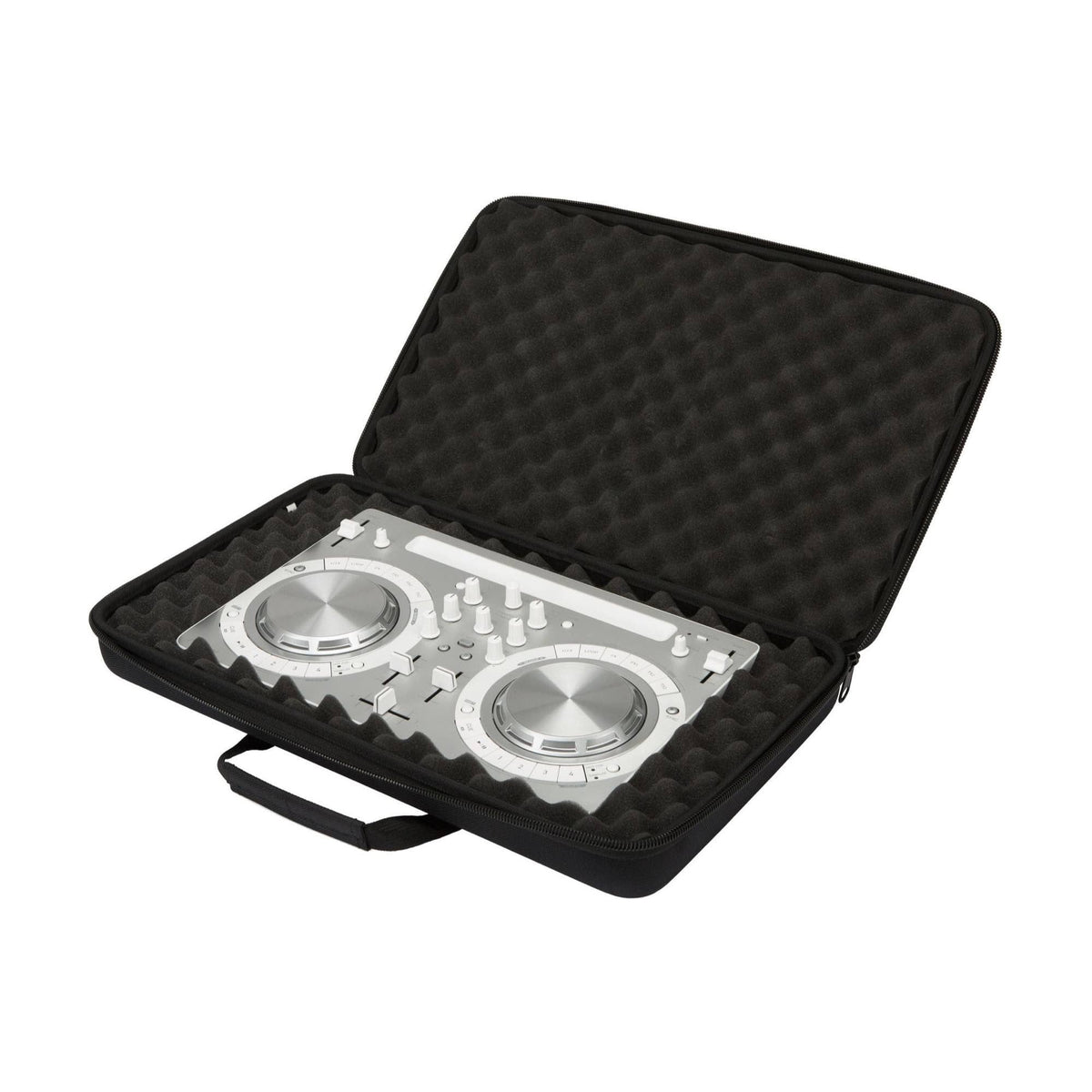 Pioneer DJ DJC-B BAG transport bag, open bag with a compact white DJ controller; controller not included
