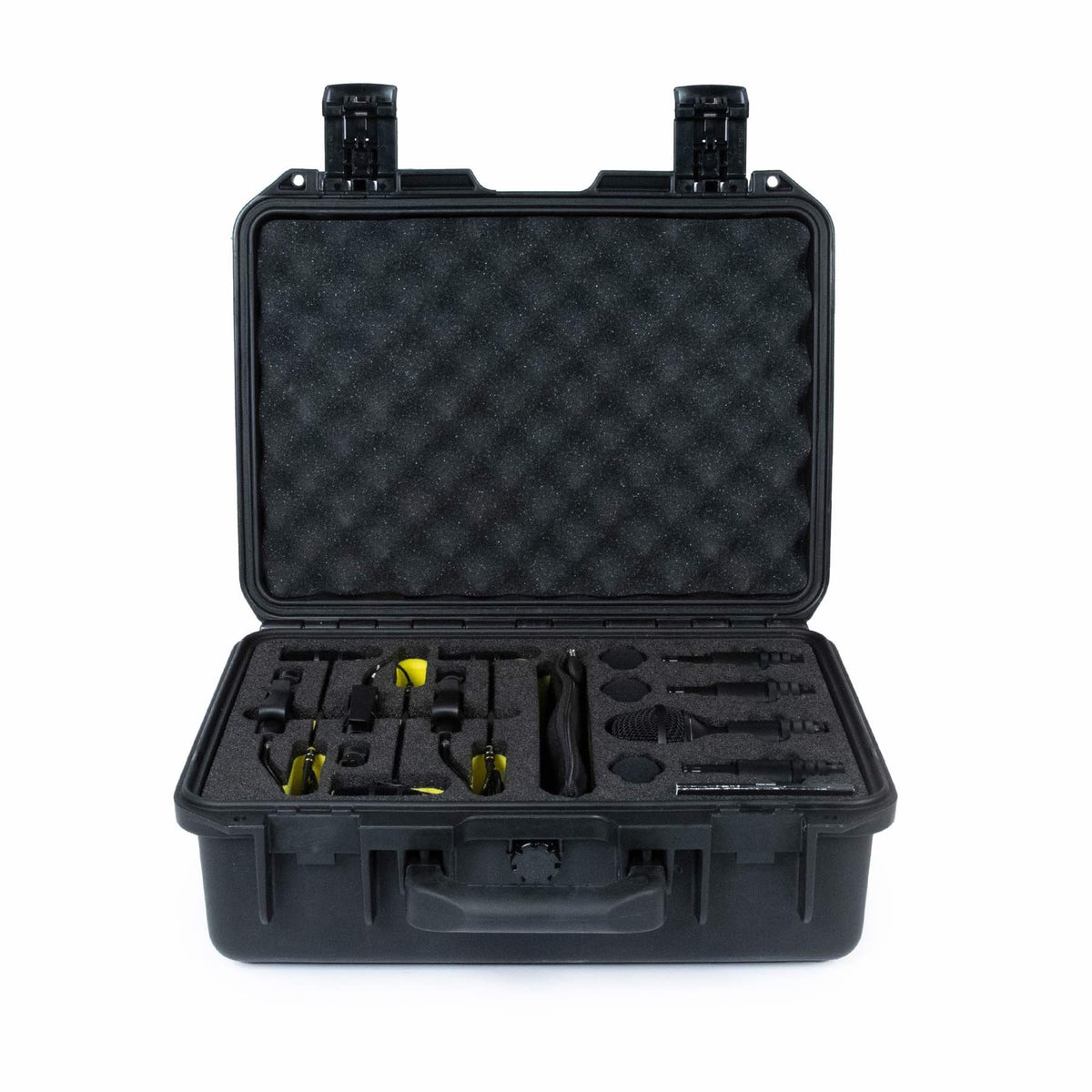DPA DDK4002 drum microphone kit in open Peli case