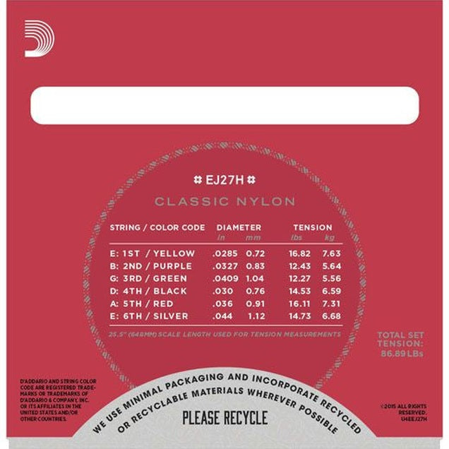 D'ADDARIO EJ27H Stygos klasikinei gitarai