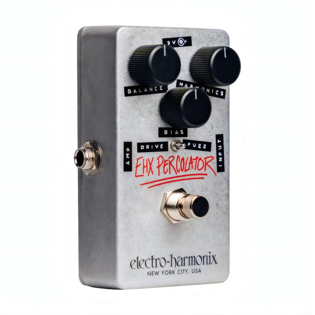 Electro-Harmonix EHX Percolator Effects Pedal, opposite angled view and output connection