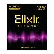 Elixir 21002 Attune Extra Light 10-47 fosforinės bronzos stygos akustinei gitarai, pakuotės priekis