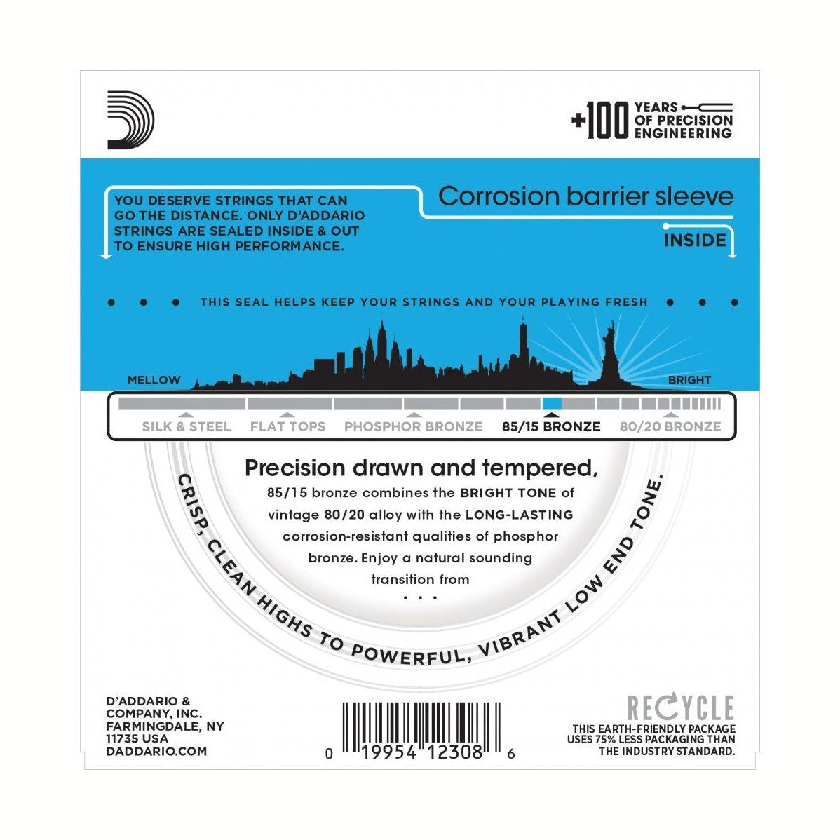 D'ADDARIO EZ910 .011-.052 Stygos akustinei gitarai