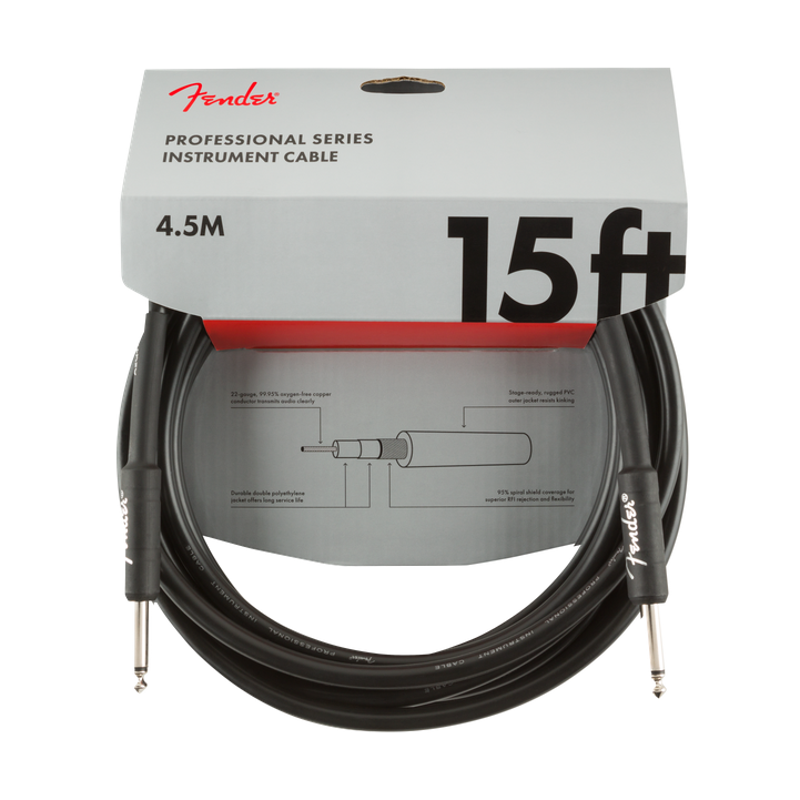 FENDER PRO INSTRUMENT CABLE 15' BLK Gitarinis kabelis