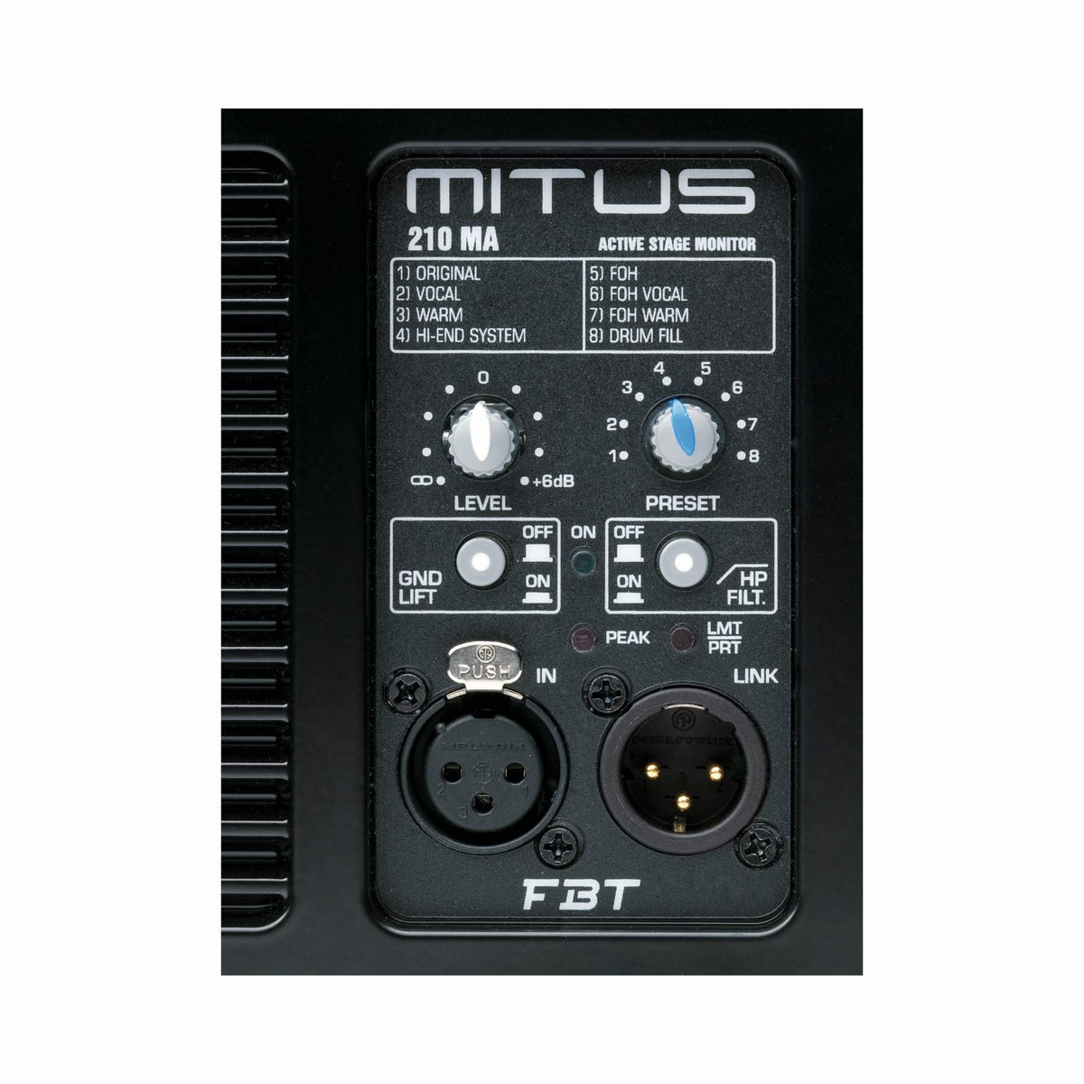 FBT MITUS 210MA sceninio monitoriaus galinis valdymo skydelis