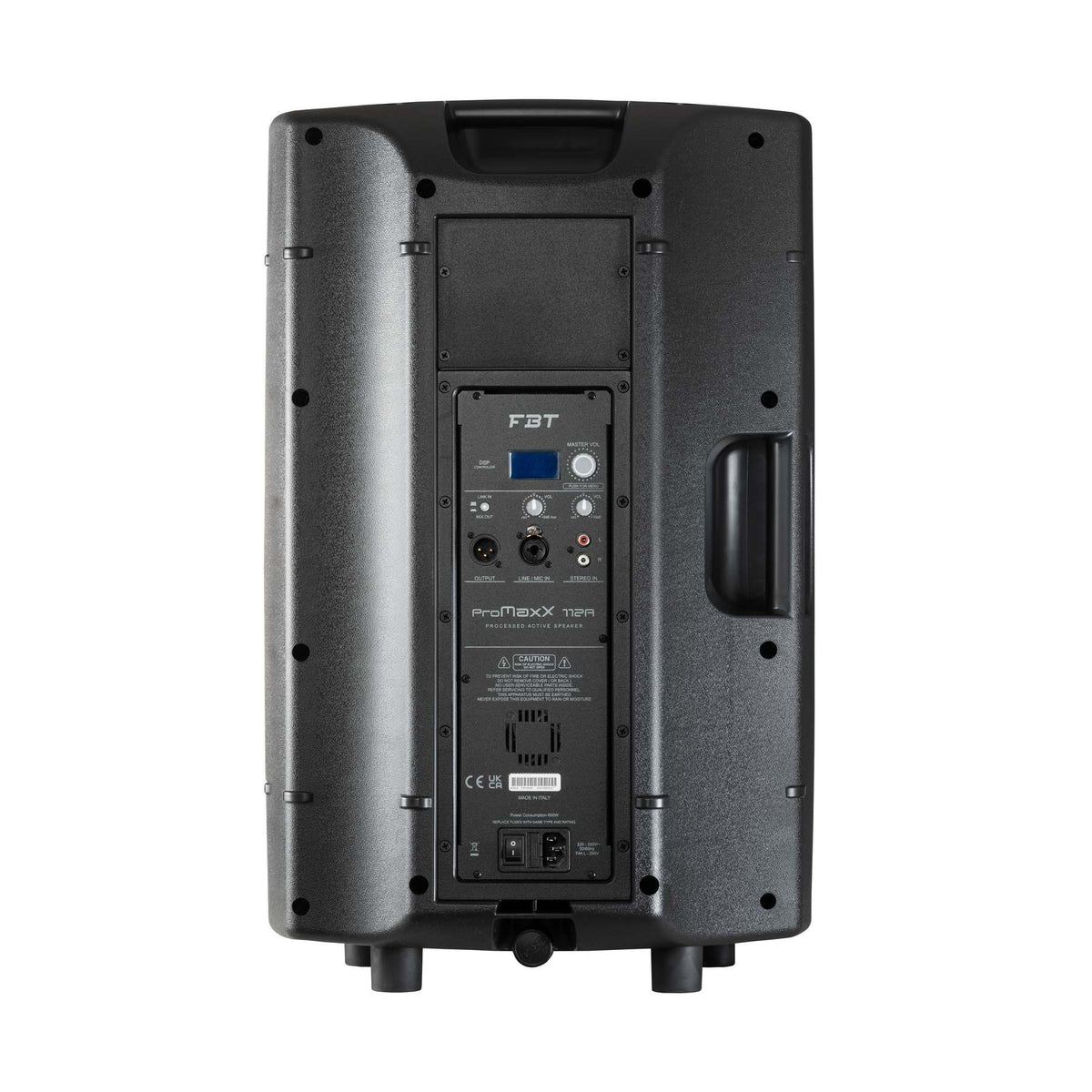 FBT PROMAXX 112A active loudspeaker, rear view with control panel