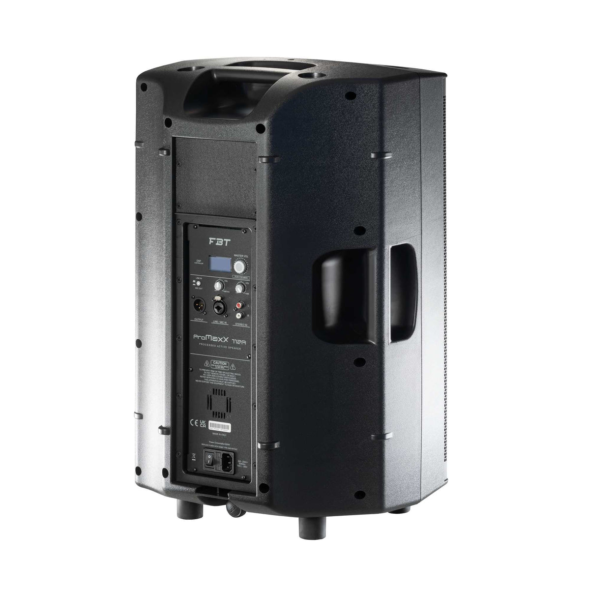 FBT PROMAXX 112A active loudspeaker, rear three-quarter view