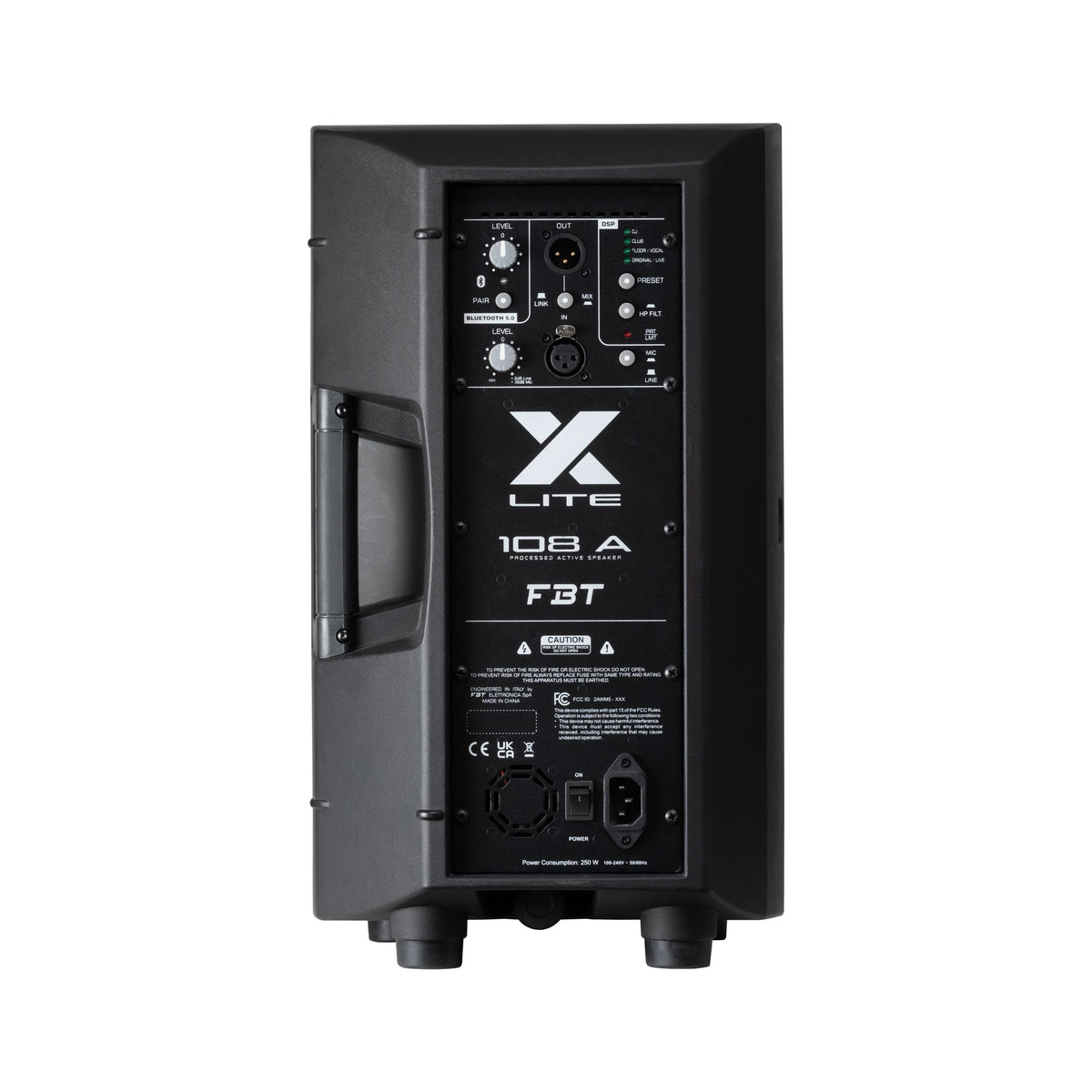 FBT X-LITE 108A aktyvi garso kolonėlė, vaizdas iš galo
