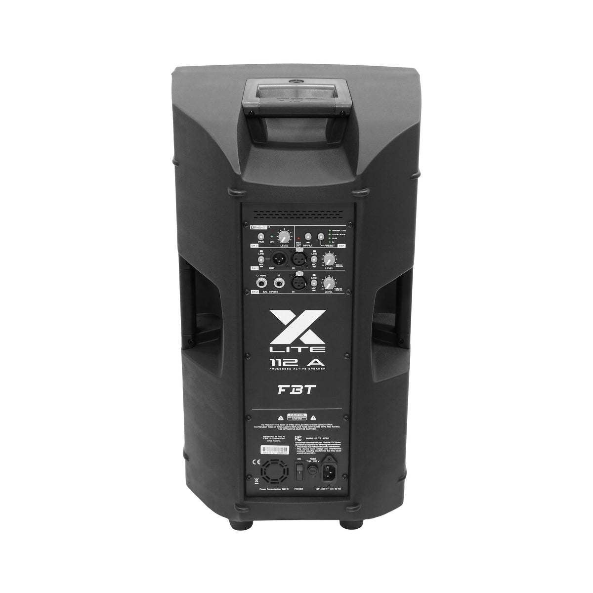 FBT X-LITE 112A active speaker, rear view
