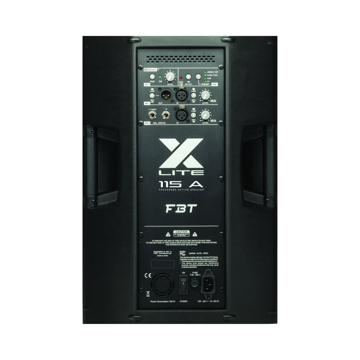 FBT X-LITE 115A active speaker, rear view
