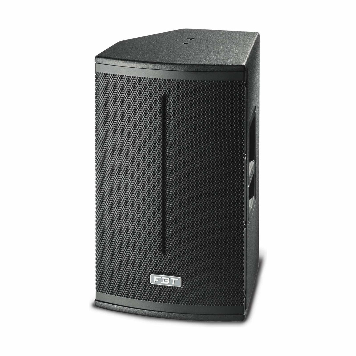 FBT X-PRO 110A aktyvi garso kolonėlė kampu, matoma priekinė dalis ir šonas