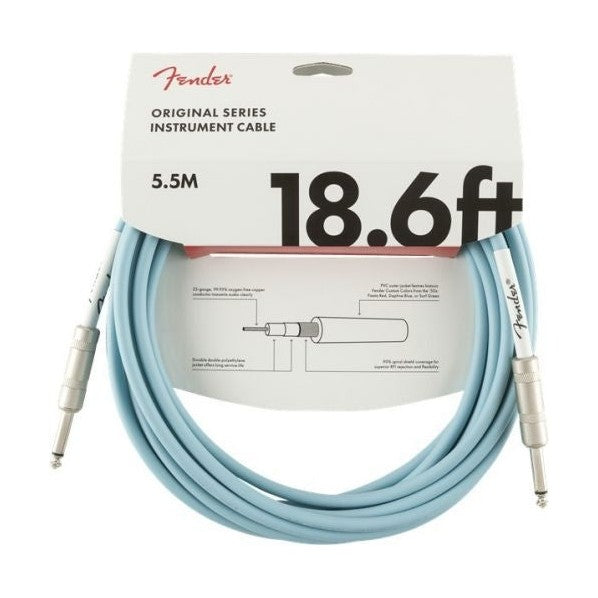 FENDER ORIGINAL 18'6 DAPHNE BLUE Gitarinis kabelis 5,5 m