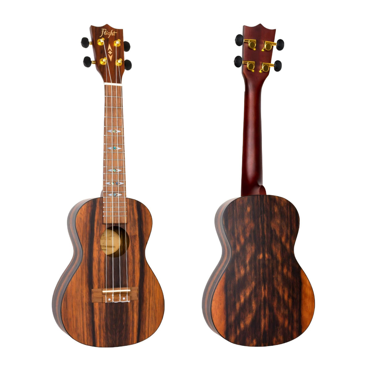 Flight DUC460 ukulele front and back views