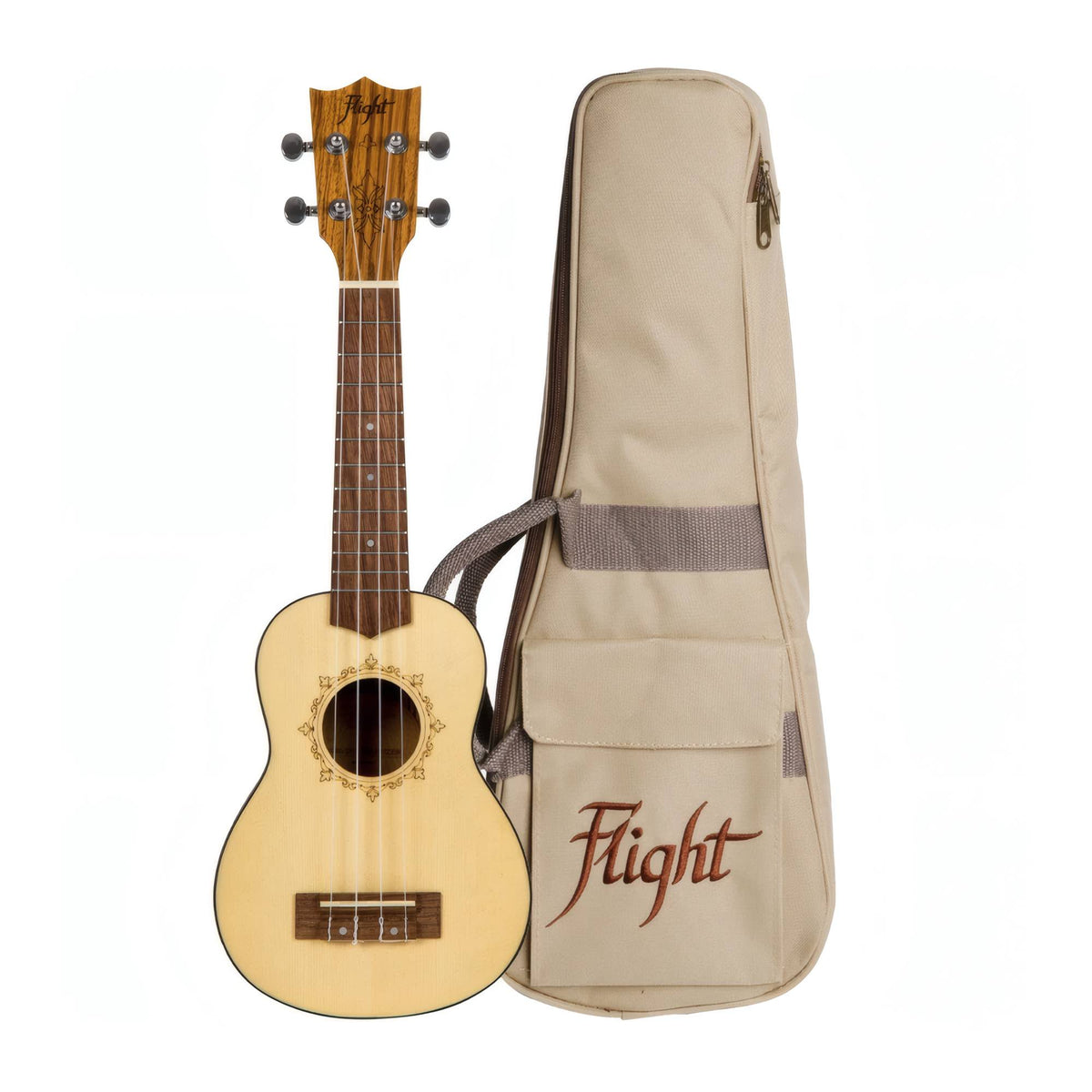 Flight DUS320 SP/ZEB soprano ukulele with padded gig bag