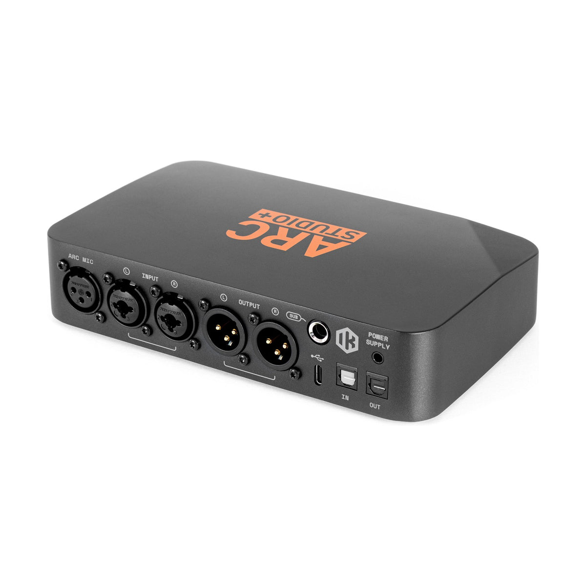 IK Multimedia ARC STUDIO+ Room Correction System rear XLR, USB-C and optical connections