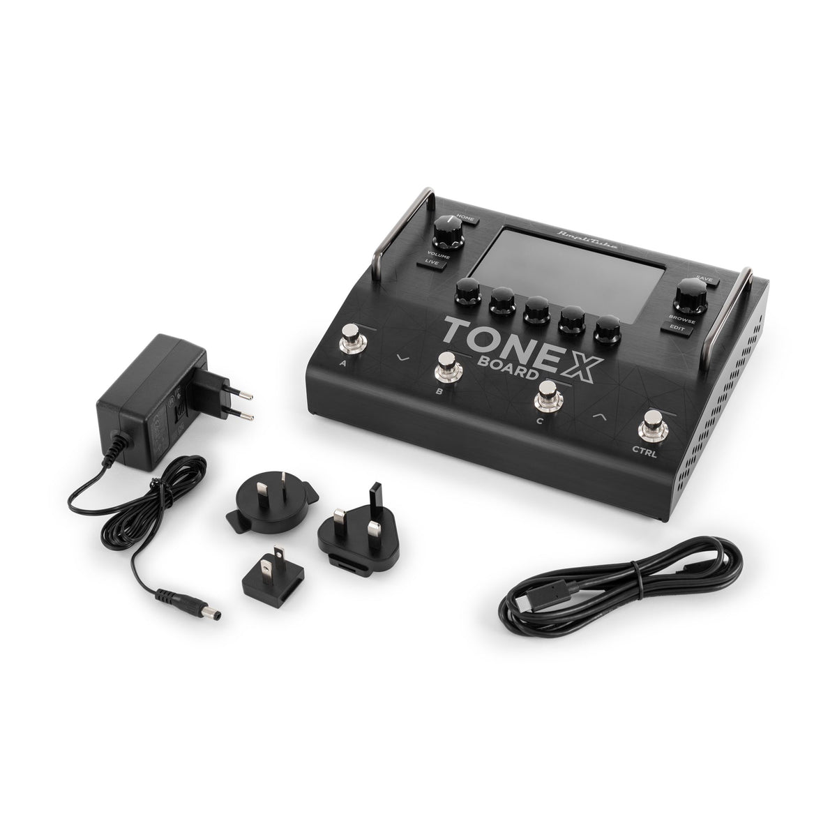 IK Multimedia TONEX Board efektų procesorius, su maitinimo adapteriu ir USB-C kabeliu