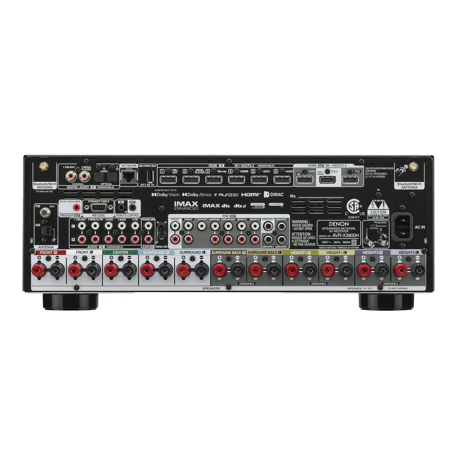 Denon AVR-X3900H 9.4 kanalų 8K namų kino AV imtuvas