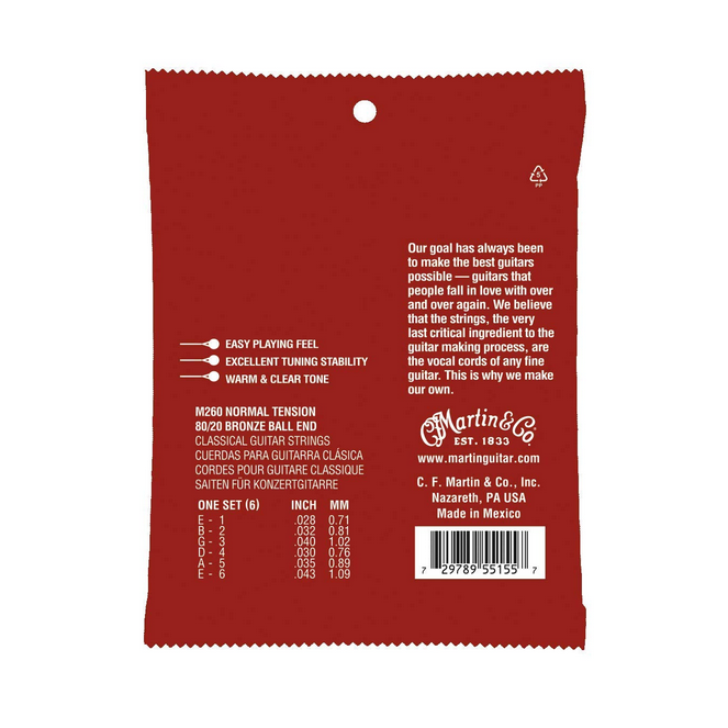 MARTIN M260 CLASSICAL NORMAL Stygos klasikinei gitarai