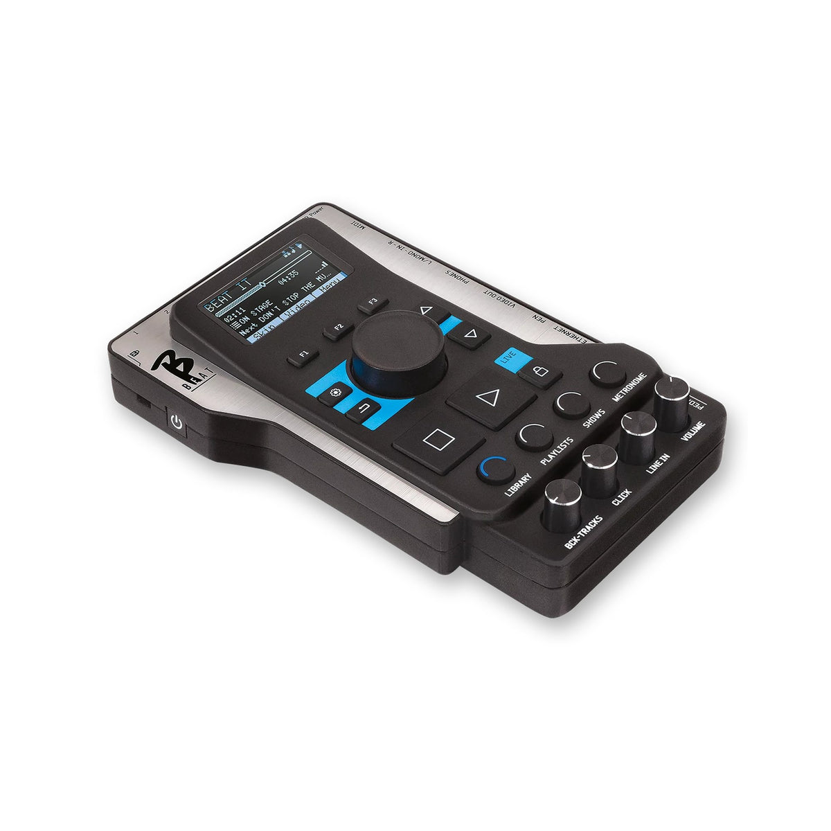 M-Live B.Beat 32 GB Audio and Video Player, angled control-panel view