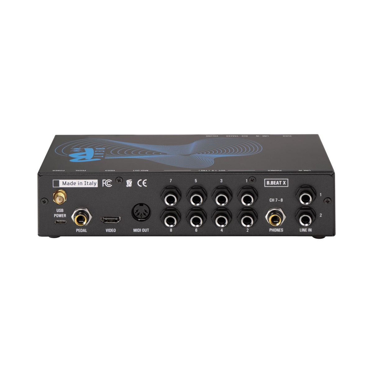 M-Live B.Beat X 128 GB Wi-Fi Audio and Video Player, rear audio, MIDI and video connections