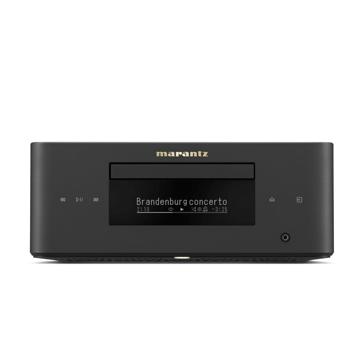 Marantz MCR 60n DAB juodos spalvos Hi-Fi sistema, iš priekio