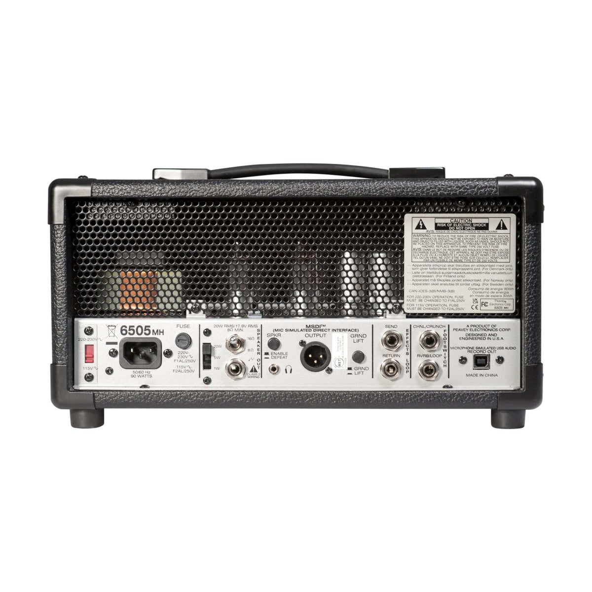 Peavey 6505 MH gitaros stiprintuvas, galinės jungtys