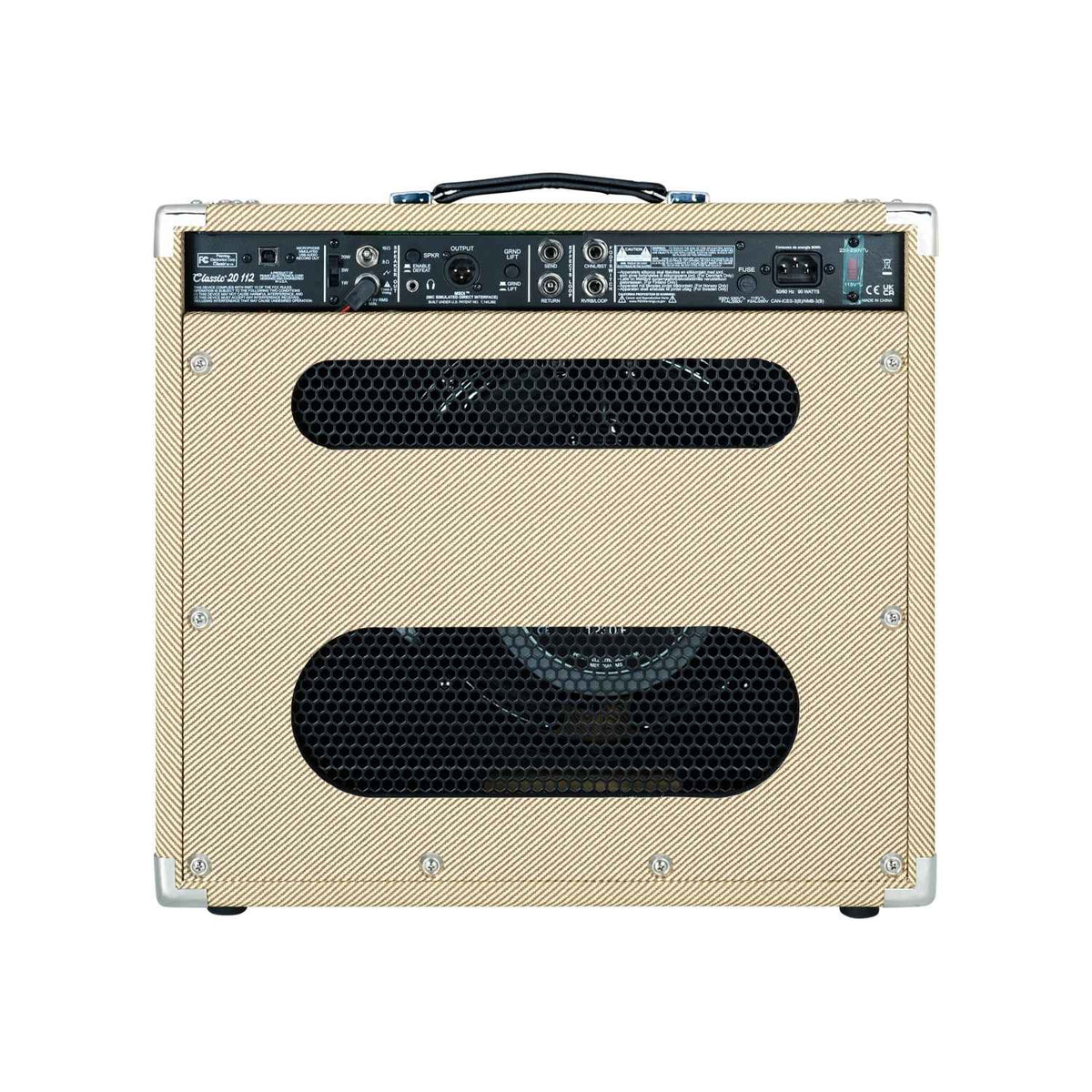Peavey Classic 20 gitaros stiprintuvas, galinė dalis ir jungtys